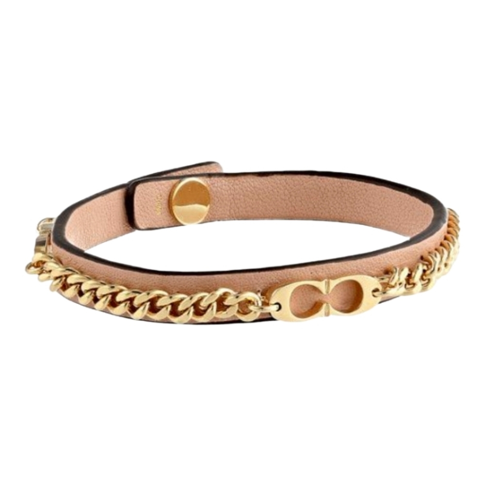 COACH Signature C Chain Pink Leather Bracelet